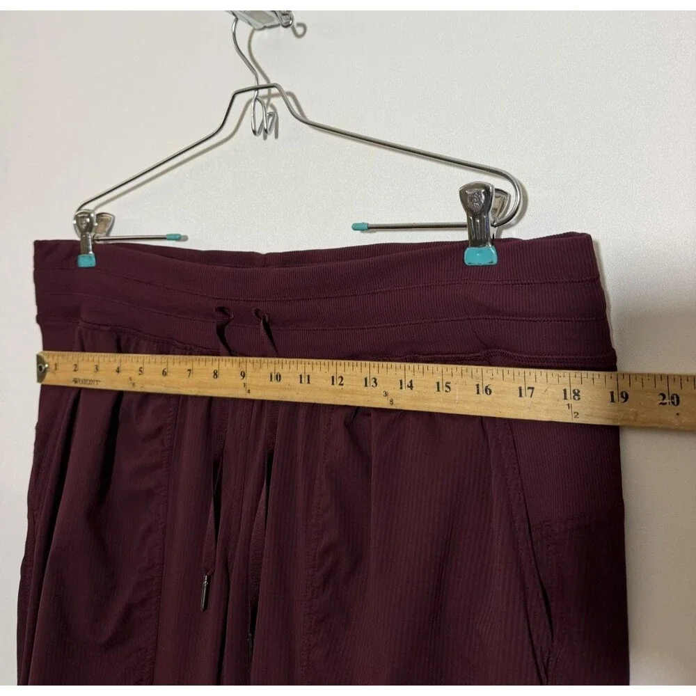 Lululemon Dance Studio Jogger Pants Size 14 Burgundy Mid-Rise Tapered Athleisure